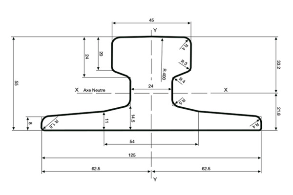 A45 Crane Rail Dimensions and Drawings