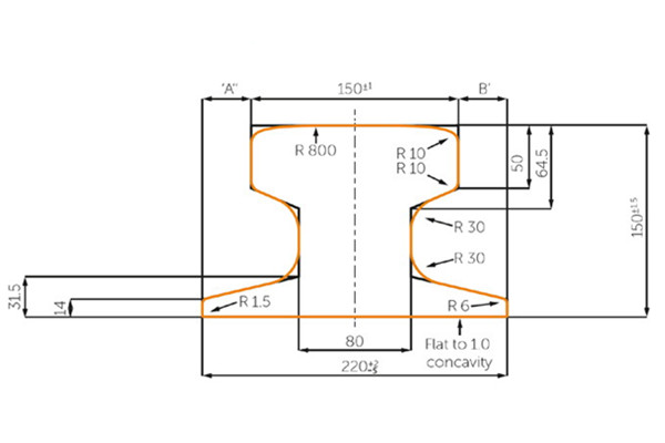 A150 Rail Dimensions and Drawings